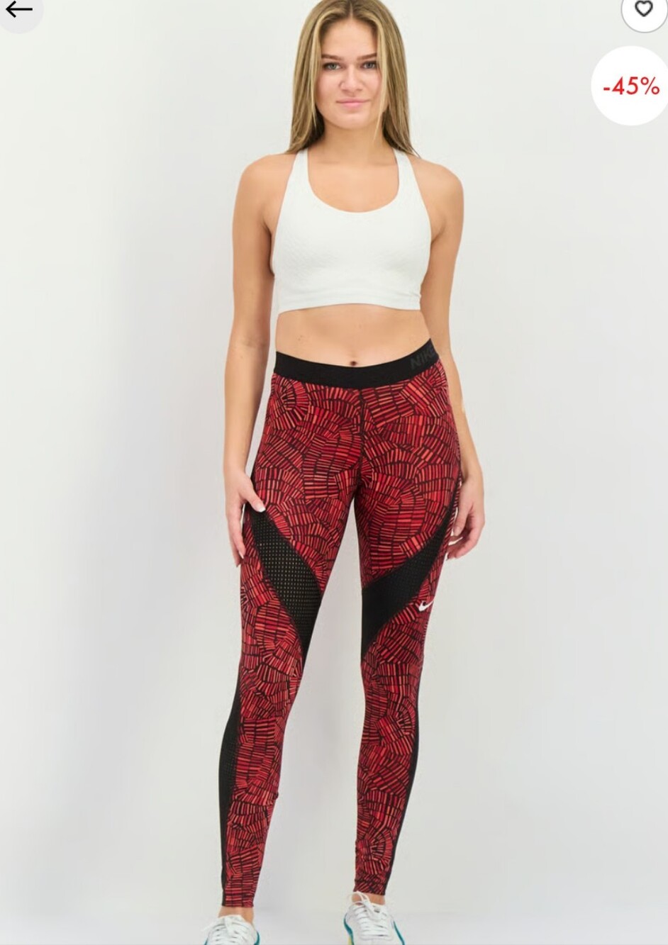 Nike Red Patterned High-Waist Leggings